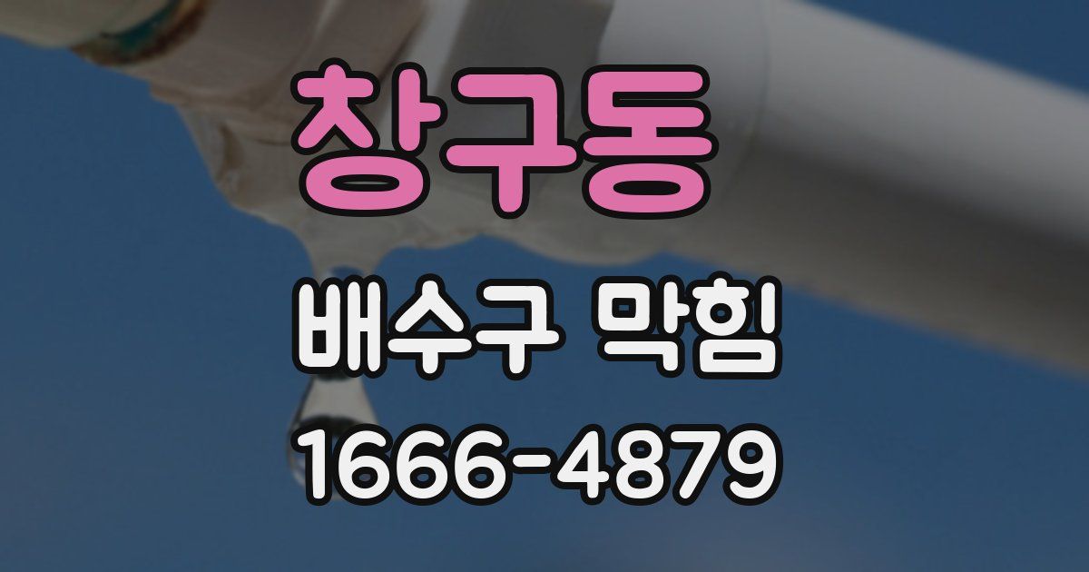 창구동 배수구 막힘