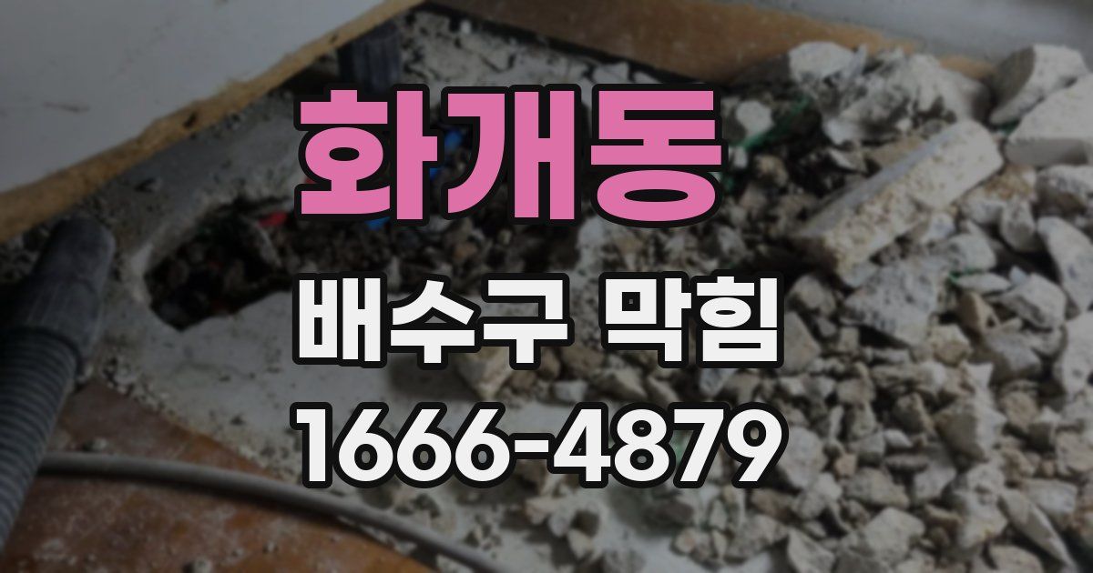 화개동 배수구 막힘