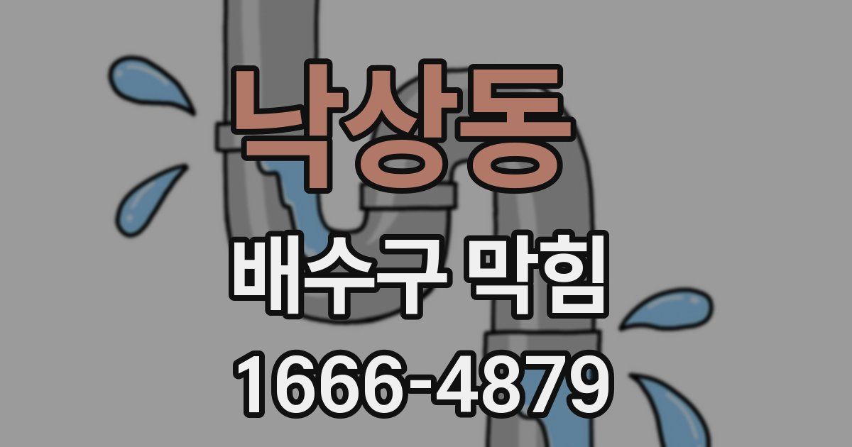 낙상동 배수구 막힘