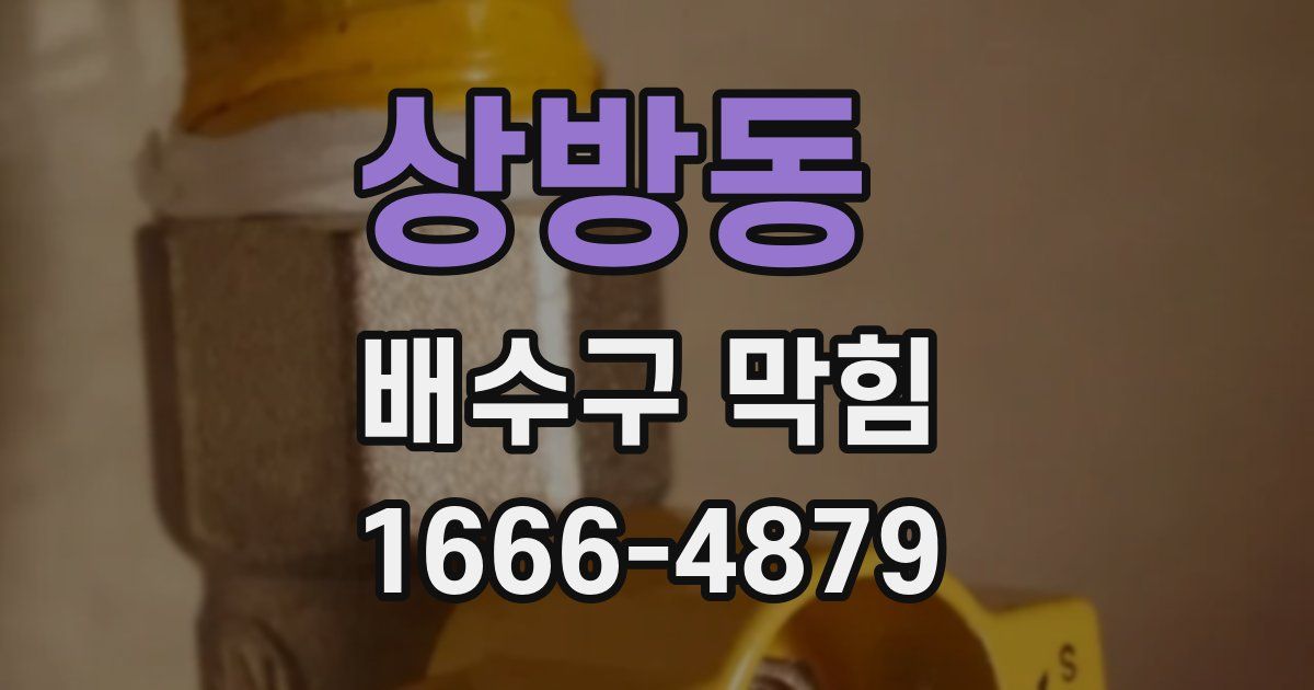 상방동 배수구 막힘