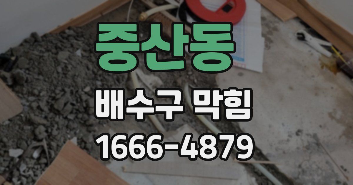 중산동 배수구 막힘