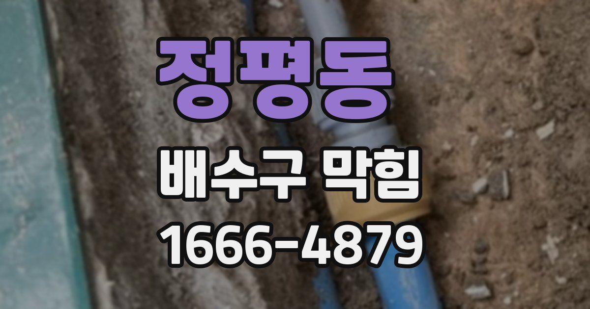 정평동 배수구 막힘