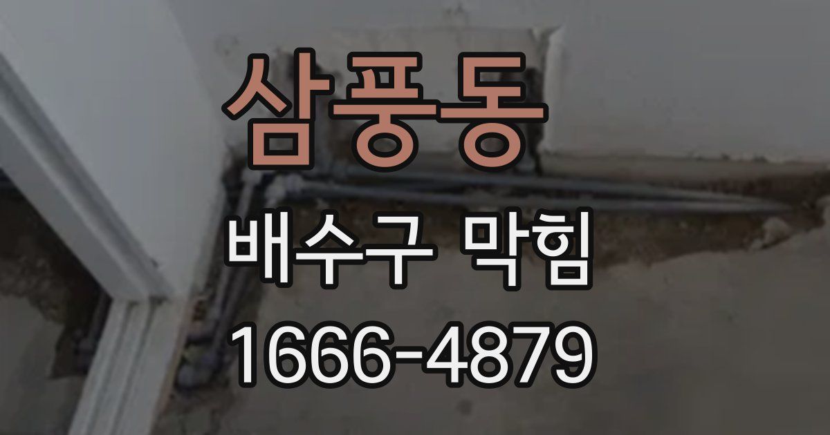 삼풍동 배수구 막힘