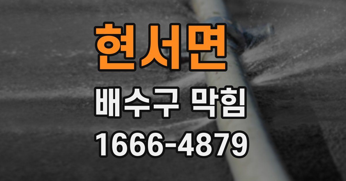 현서면 배수구 막힘