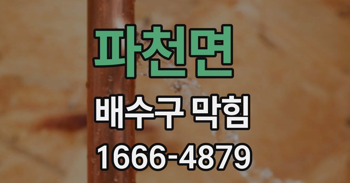 파천면 배수구 막힘
