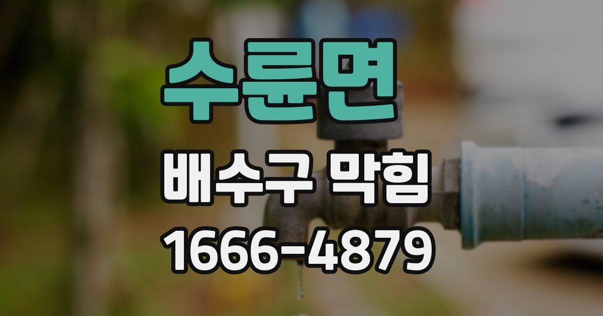 수륜면 배수구 막힘