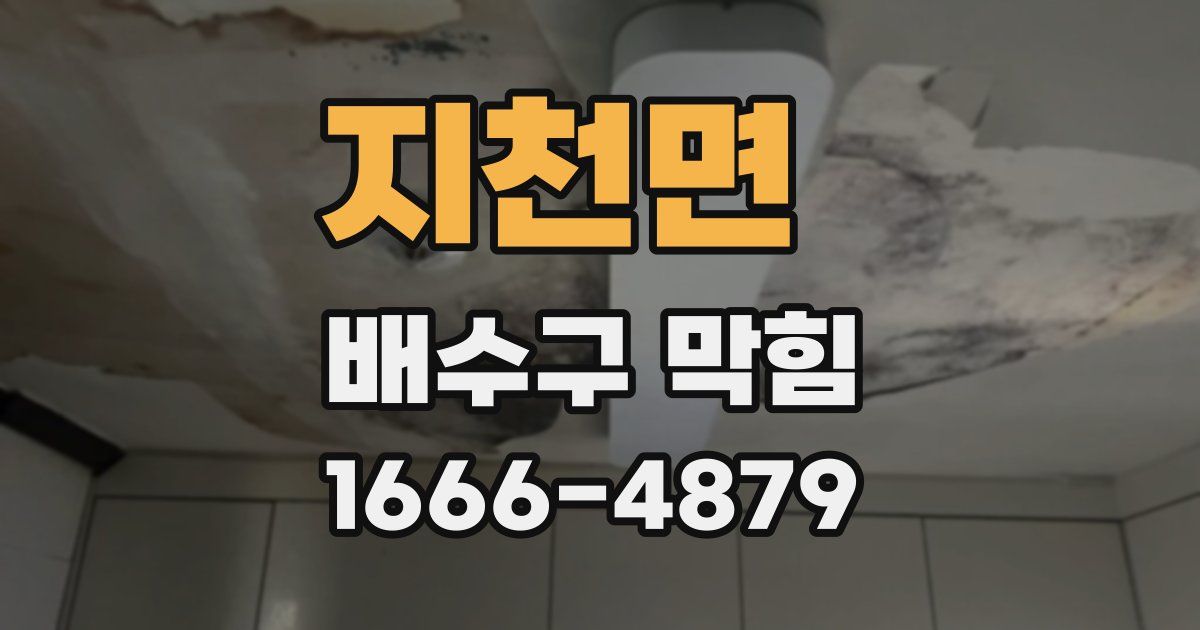 지천면 배수구 막힘