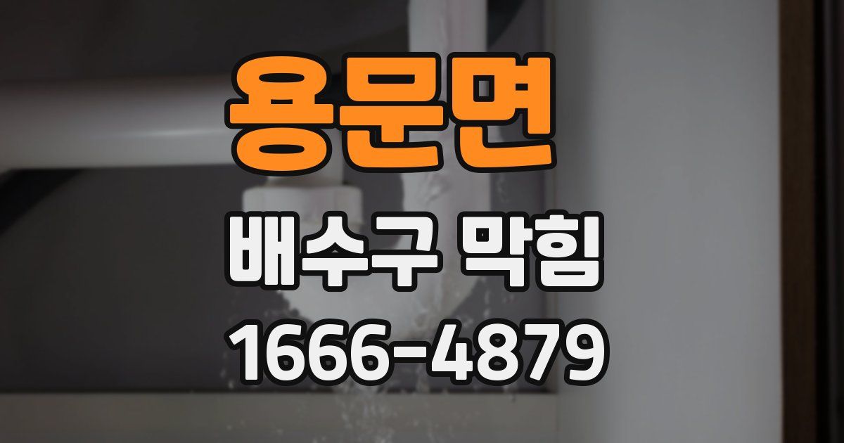 용문면 배수구 막힘