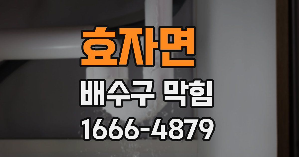 효자면 배수구 막힘