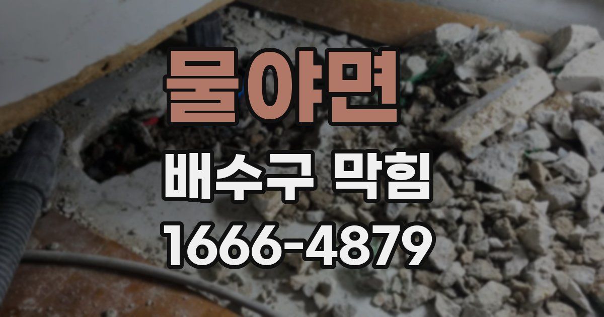 물야면 배수구 막힘