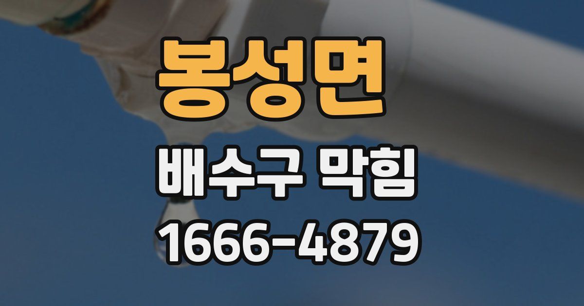 봉성면 배수구 막힘