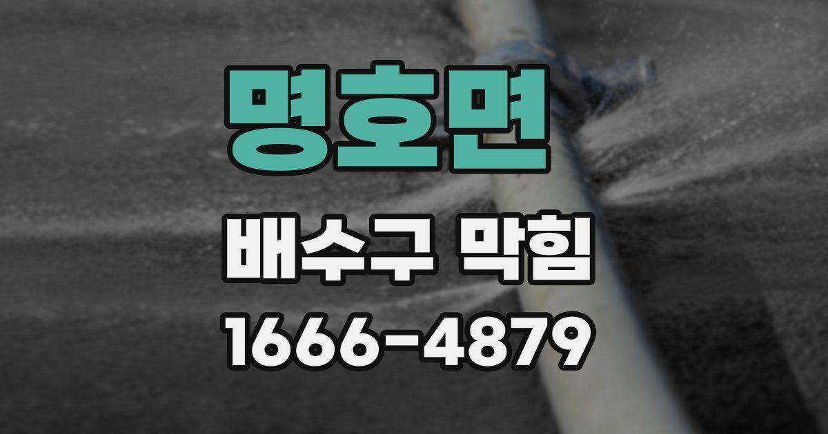 명호면 배수구 막힘