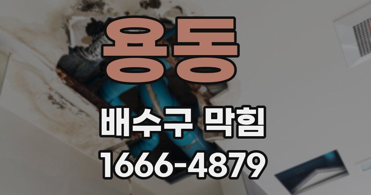 용동 배수구 막힘