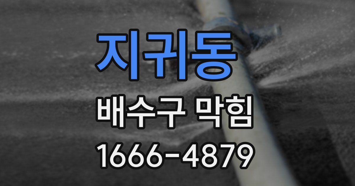지귀동 배수구 막힘