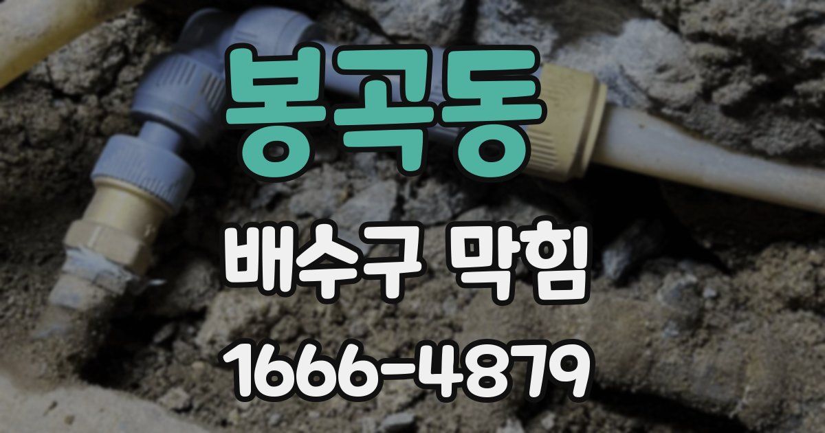 봉곡동 배수구 막힘