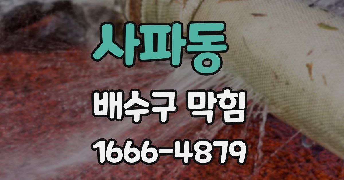 사파동 배수구 막힘