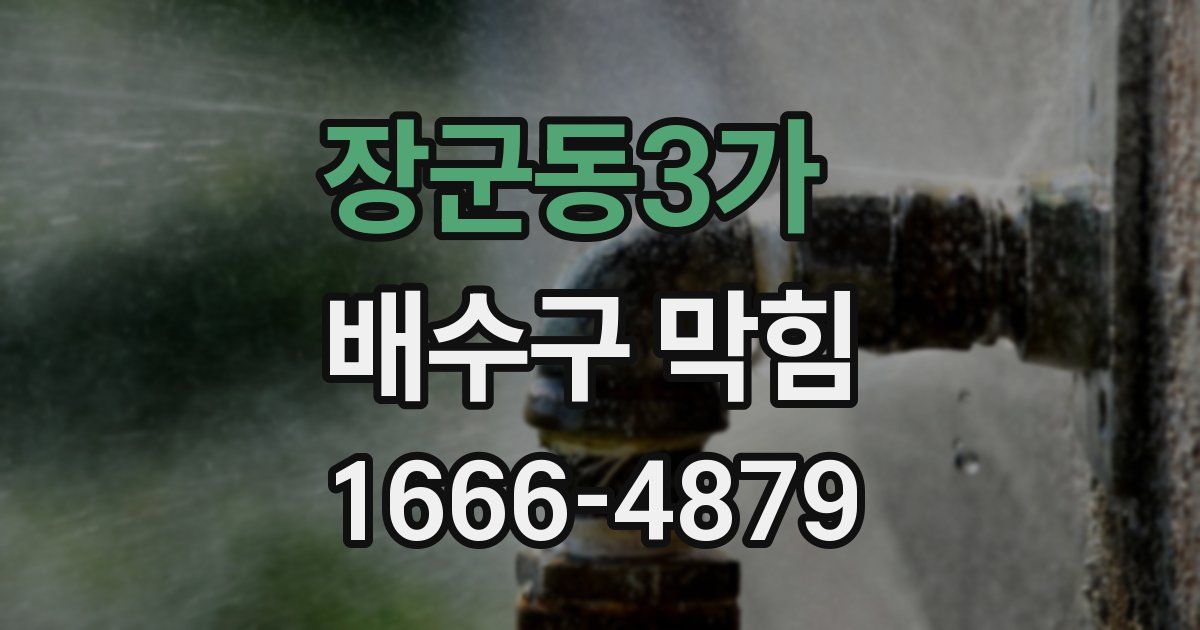 장군동3가 배수구 막힘