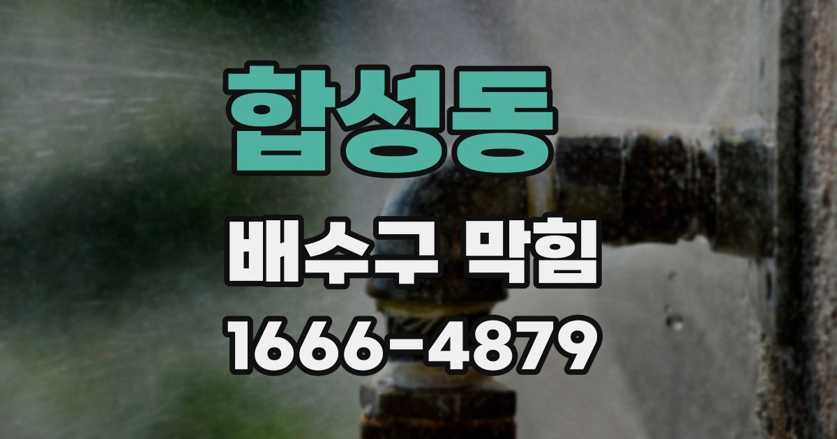 합성동 배수구 막힘