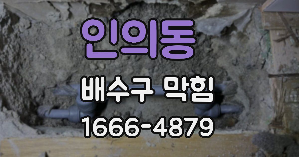 인의동 배수구 막힘