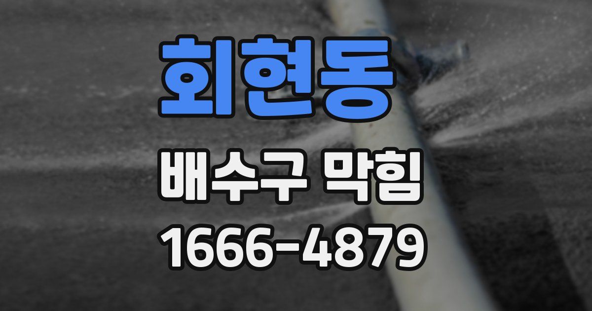 회현동 배수구 막힘