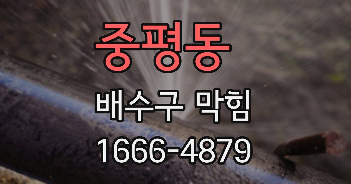 중평동 배수구 막힘