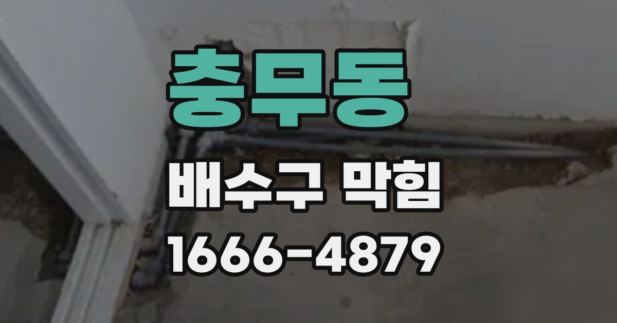 충무동 배수구 막힘