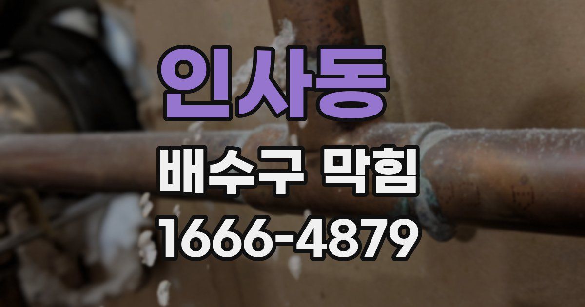 인사동 배수구 막힘