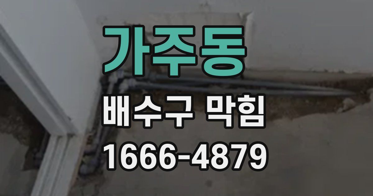 가주동 배수구 막힘