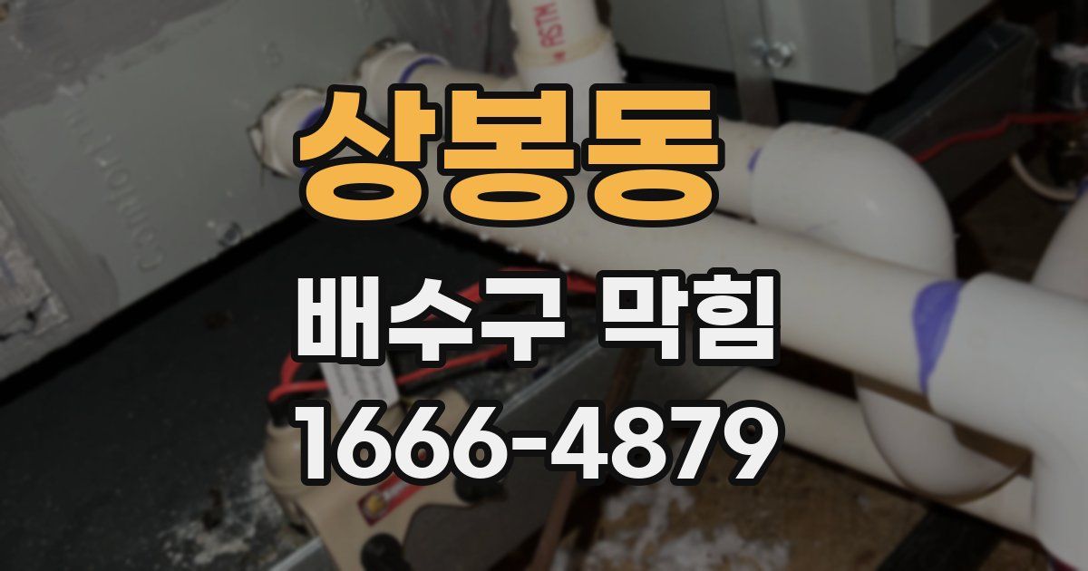 상봉동 배수구 막힘