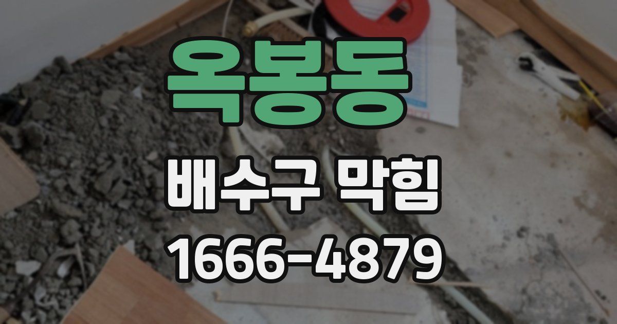 옥봉동 배수구 막힘