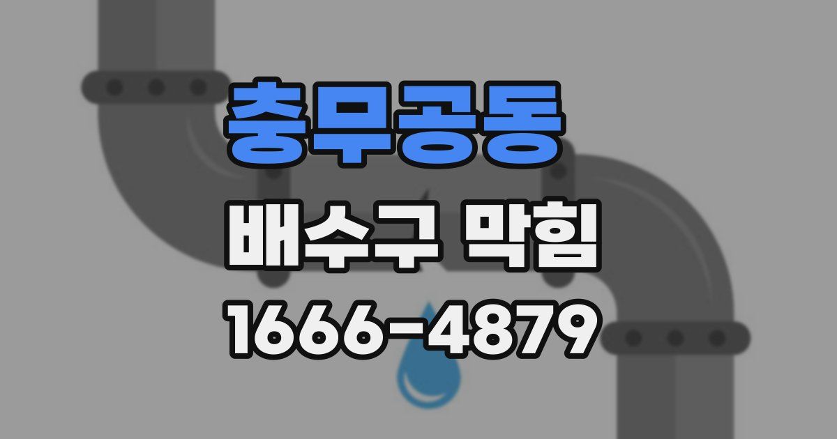 충무공동 배수구 막힘
