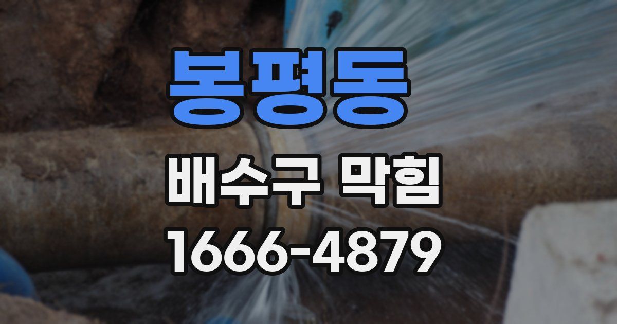 봉평동 배수구 막힘