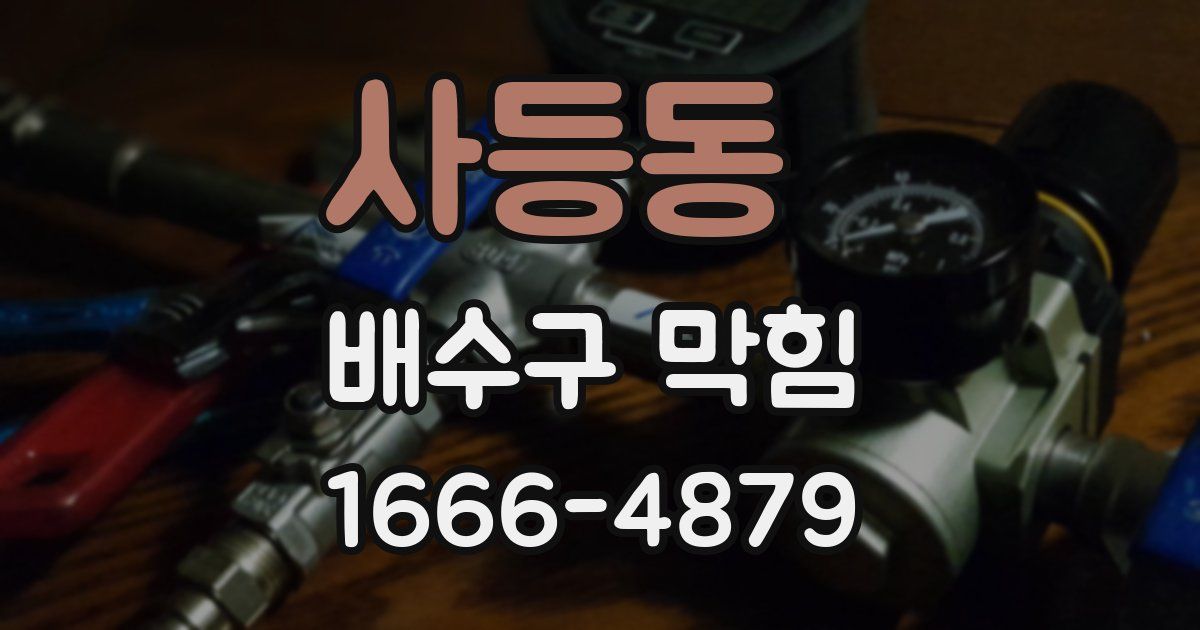 사등동 배수구 막힘