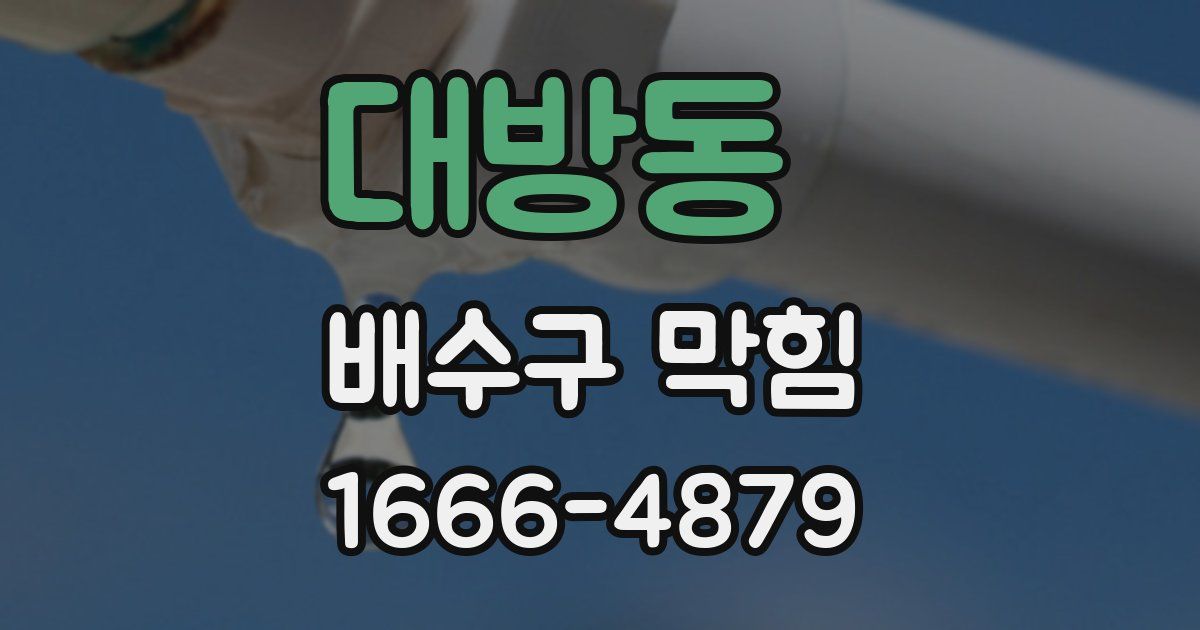 대방동 배수구 막힘
