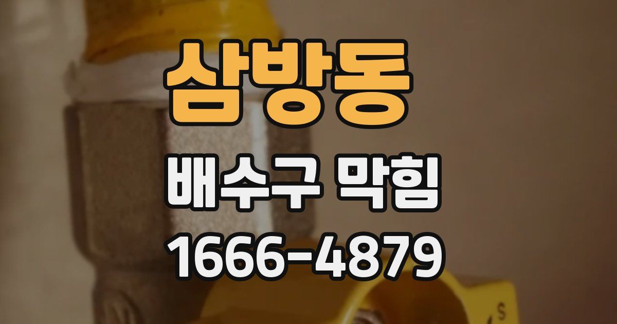 삼방동 배수구 막힘