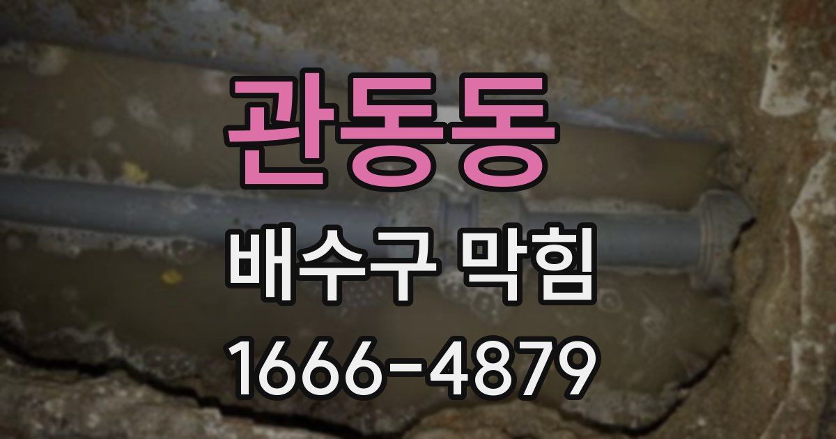 관동동 배수구 막힘