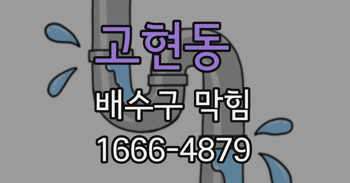 고현동 배수구 막힘