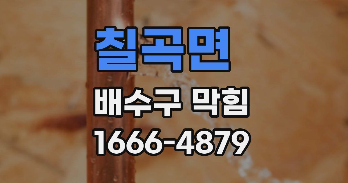 칠곡면 배수구 막힘
