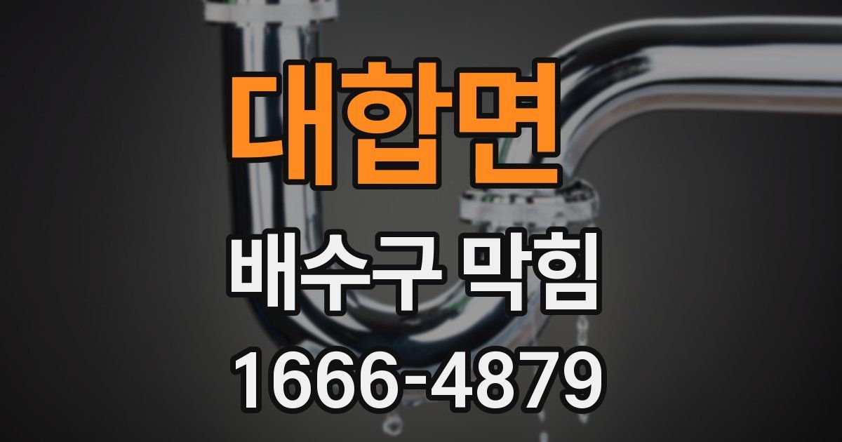 대합면 배수구 막힘