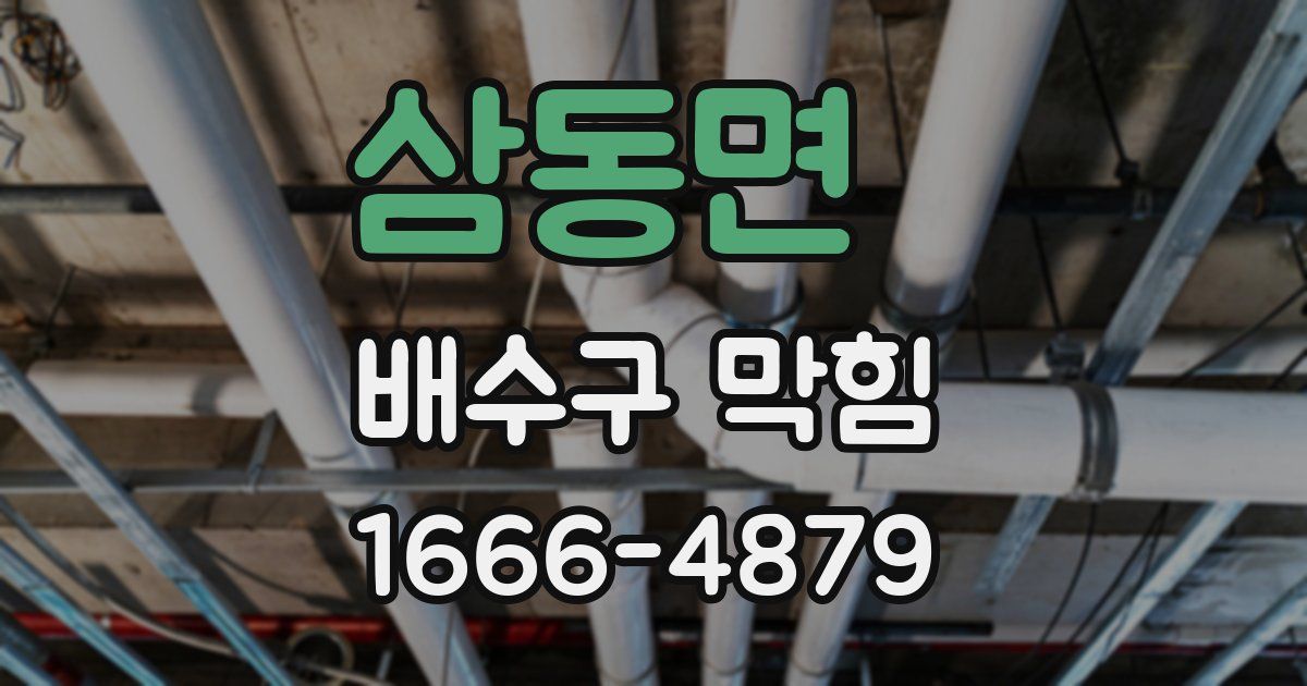 삼동면 배수구 막힘