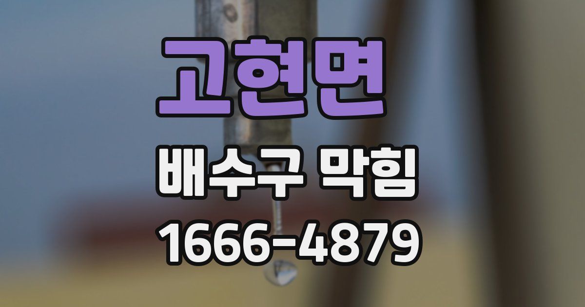 고현면 배수구 막힘
