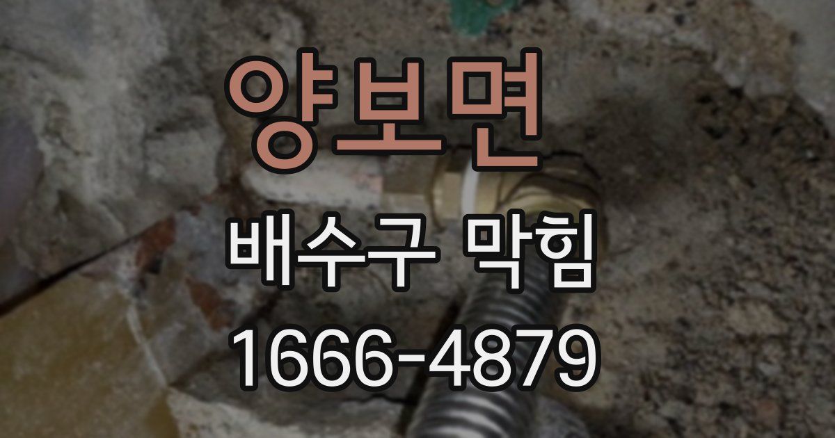 양보면 배수구 막힘