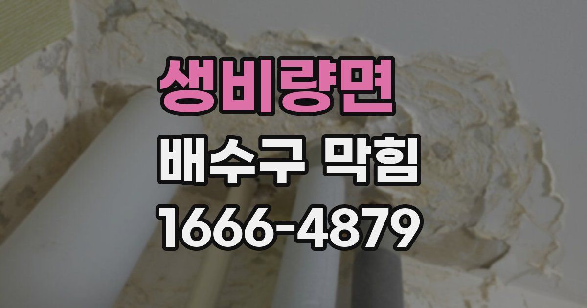생비량면 배수구 막힘
