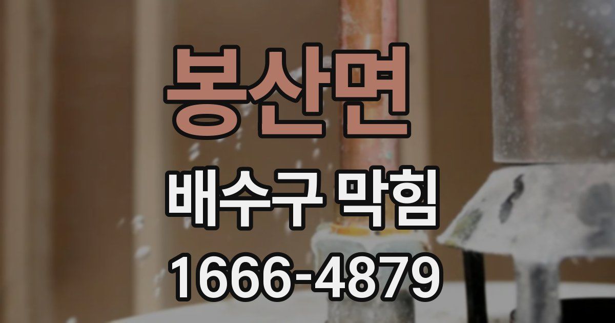 봉산면 배수구 막힘