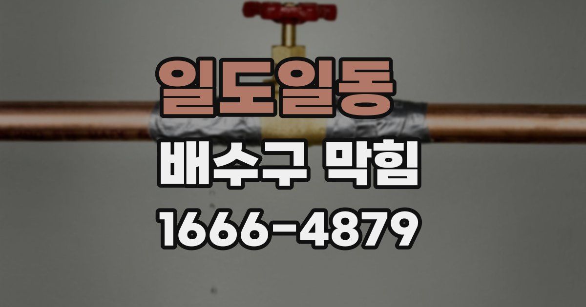 일도일동 배수구 막힘
