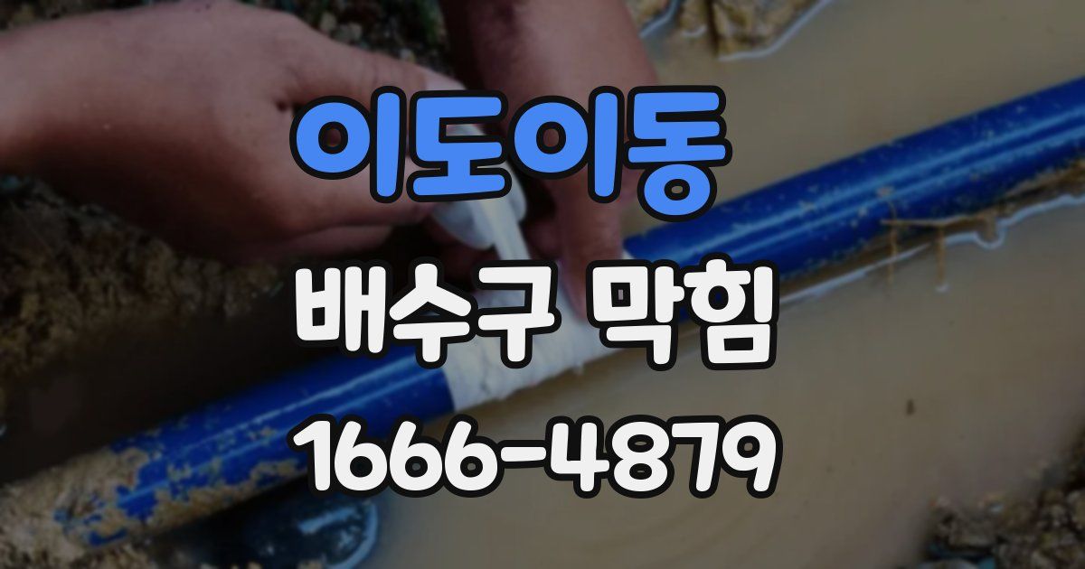 이도이동 배수구 막힘