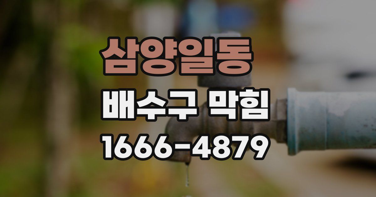 삼양일동 배수구 막힘