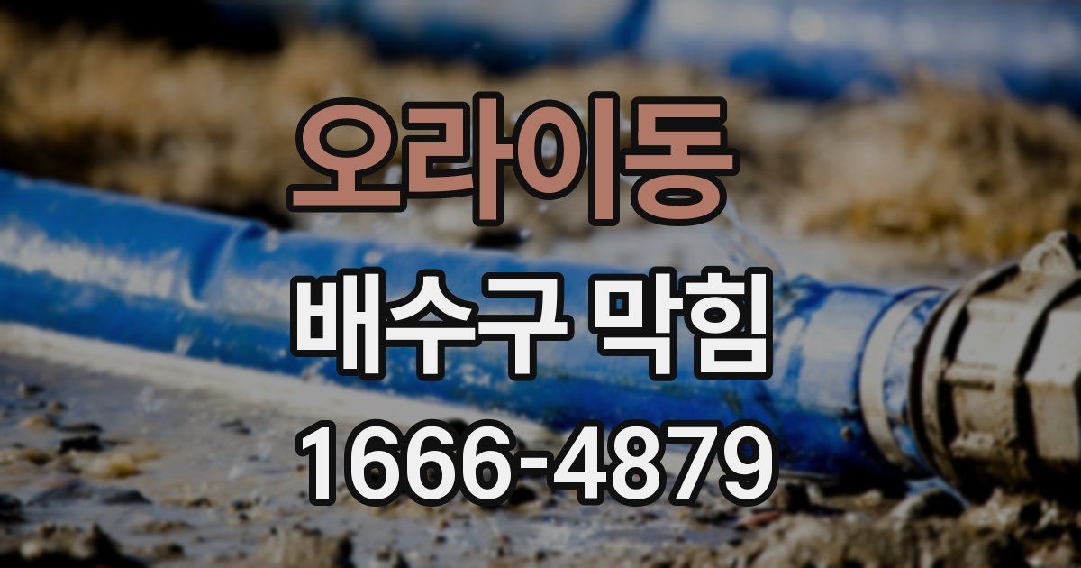오라이동 배수구 막힘