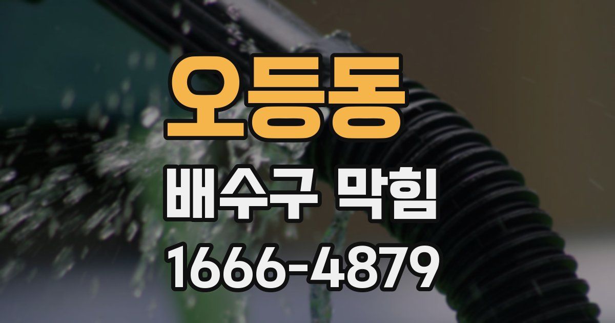오등동 배수구 막힘