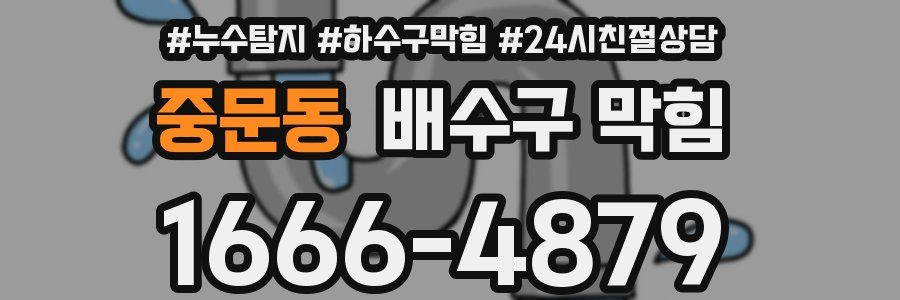 중문동 배수구 막힘